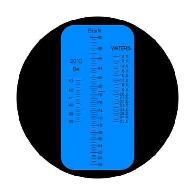 Refraktometer Honning (Brix/Baume/Vandindhold) med 